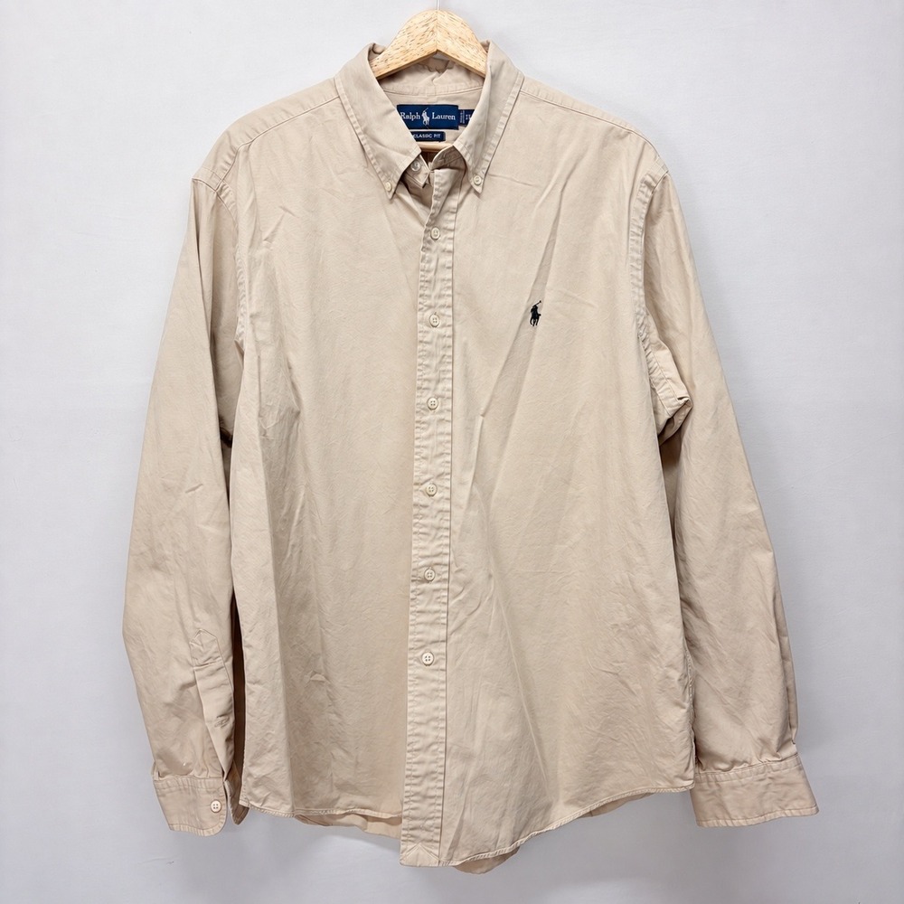 Vintage 90s Ralph Lauren Classic Fit Cotton Button Down Shirt Old Money Men XL